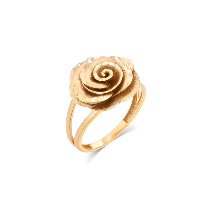 10K/14K Yellow Gold Sculpted Rose Ring