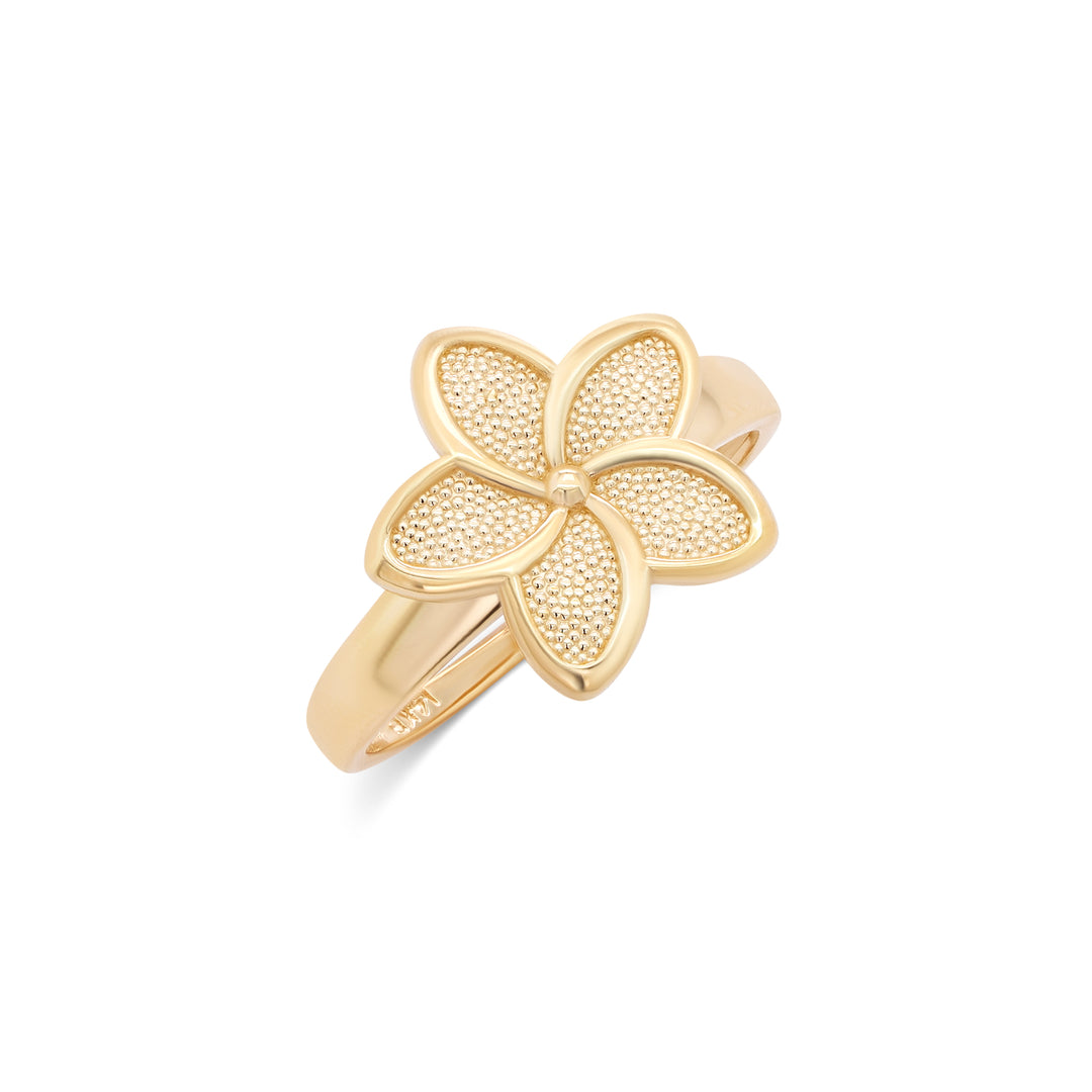 10K/14K Yellow Gold Hawaiian Flower Ring