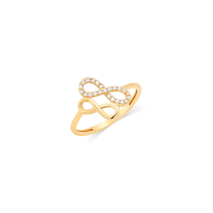 10K/14K Yellow Gold Cubic Zirconia Double Infinity Ring