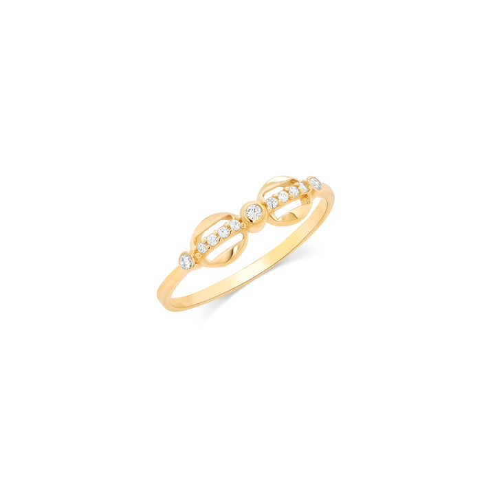 10K/14K Yellow Gold Infinity Knot Ring with Cubic Zirconia Stones