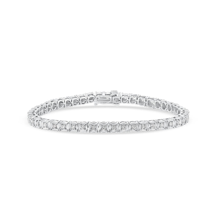 14k White Gold Diamond Tennis Bracelet 1.07 Carat Natural Diamond