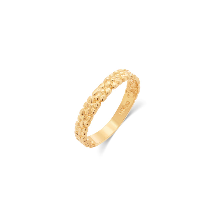 10K/14K Yellow Gold Nugget Luxury Nugget Texture Band Ring