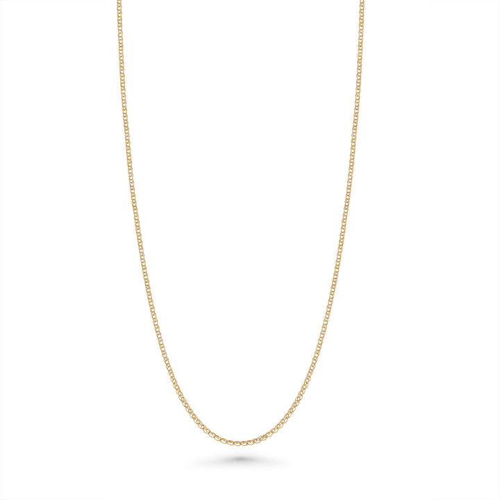 14K Solid Yellow Gold Cable Link Necklace Chain 16 - 24 inch 1.0mm