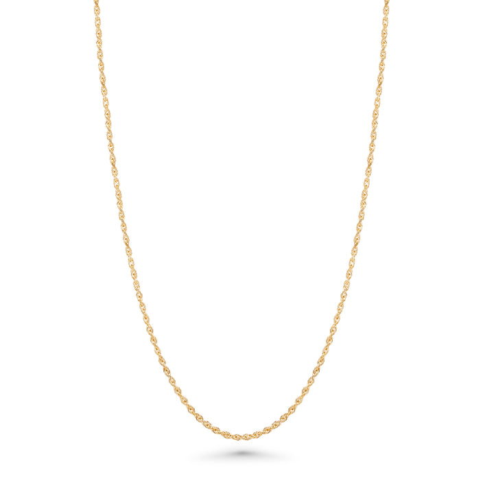 14K Solid Yellow Gold Rope Link Necklace Chain 16 - 24 inch 2mm