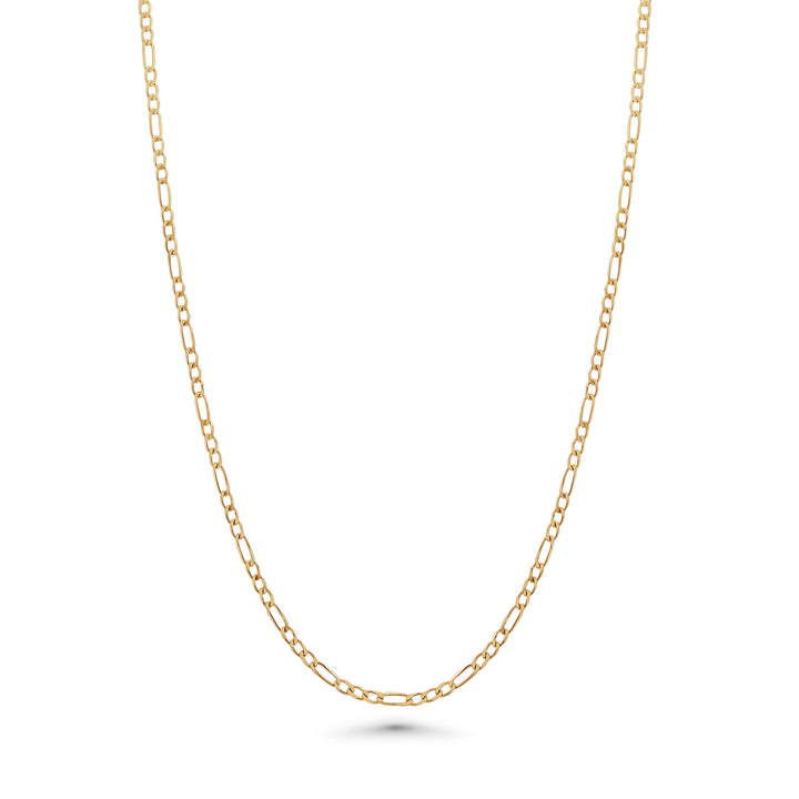 14K Solid Yellow Gold Figaro Link Necklace Chain 16-26 inch 3.0mm