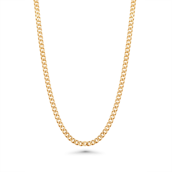 14k Semi-Hollow Yellow Gold Cuban Link Necklace Chain 16 - 24 inch 7mm