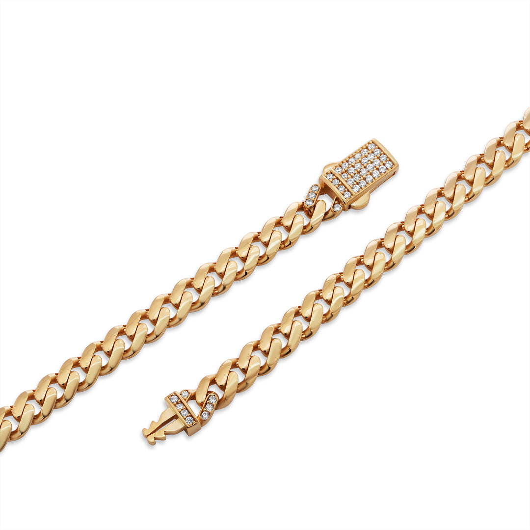 14k Semi-Hollow Yellow Gold Cuban Link Necklace Chain 16 - 24 inch 5mm