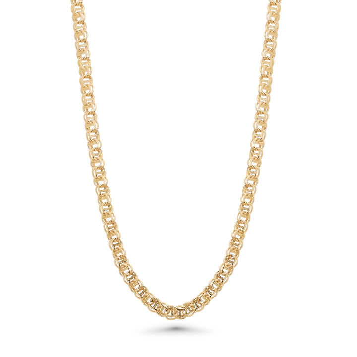 14K Solid Yellow Gold Chino Link Necklace Chain 16 - 24 inch 7mm