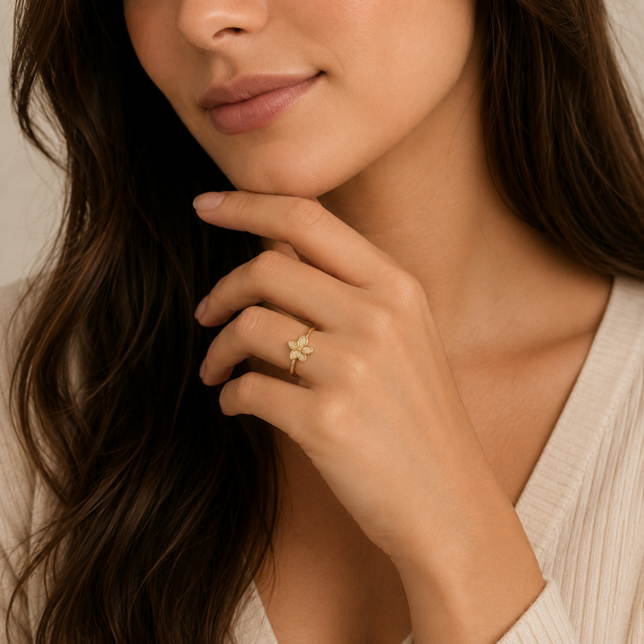 10K/14K Yellow Gold Hawaiian Flower Ring