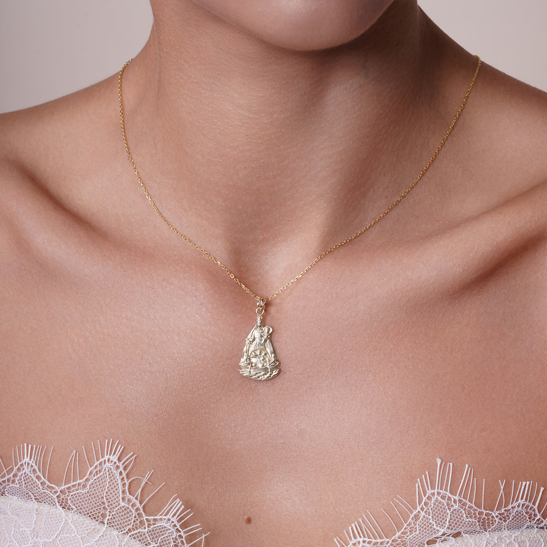 14K Yellow Gold Our Lady of Charity Pendant