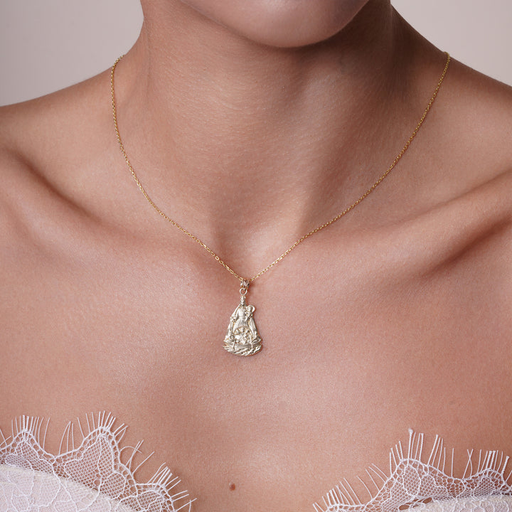 14K Yellow Gold Our Lady of Charity Pendant