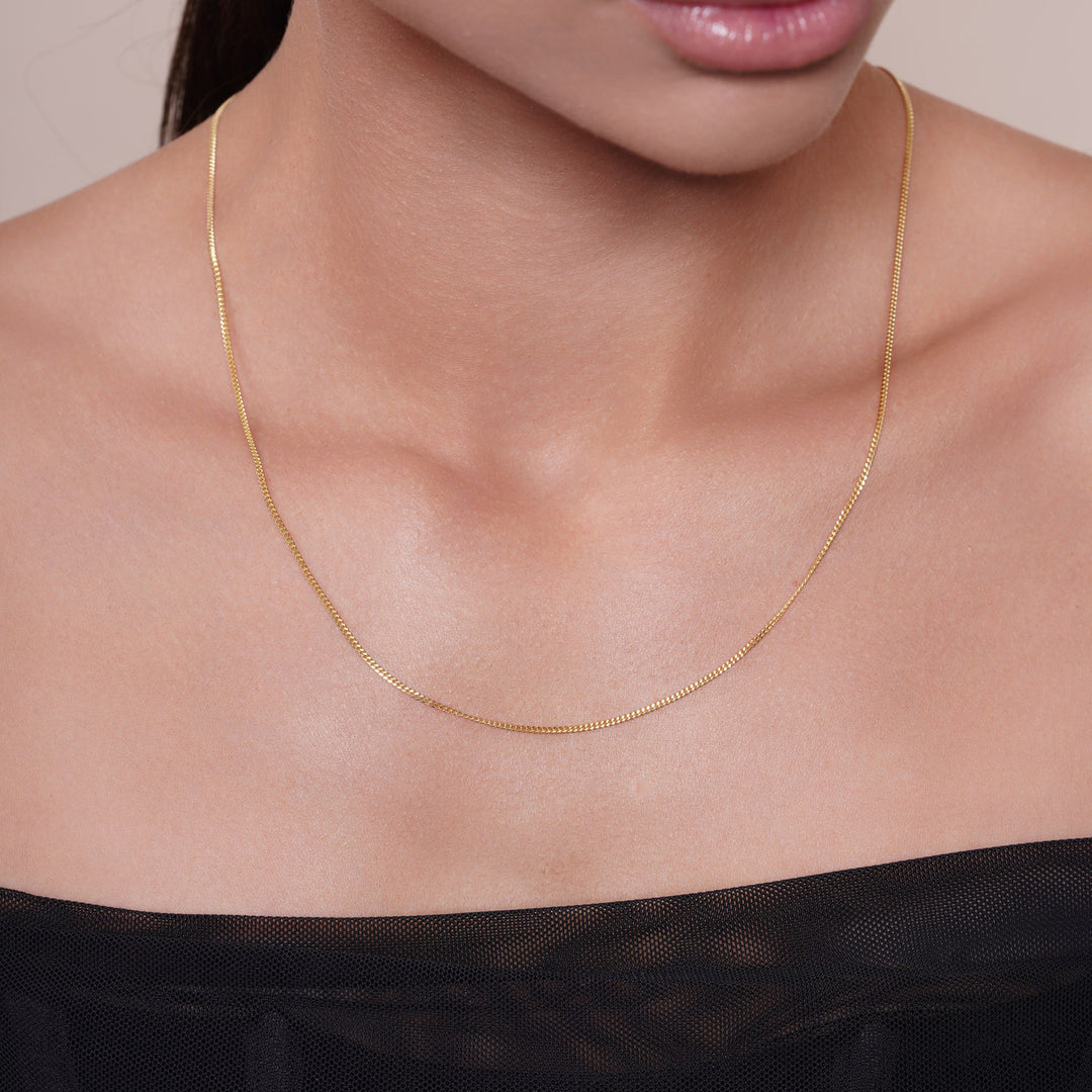 14K Solid Yellow Gold Cuban Link Necklace Chain 16 - 24 inch 1.5mm