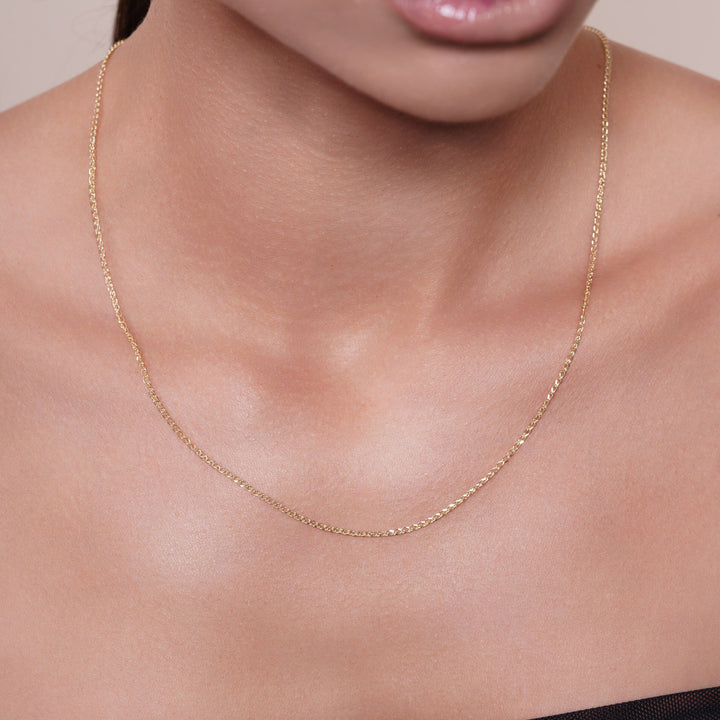 14K Solid Yellow Gold Cable Link Necklace Chain 16 - 24 inch 1.0mm
