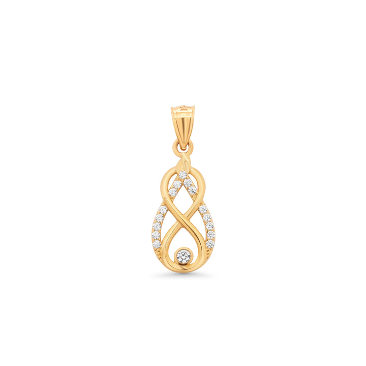 10K/14K Yellow Gold Infinity Drop Pendant With Cubic Zirconia Stones