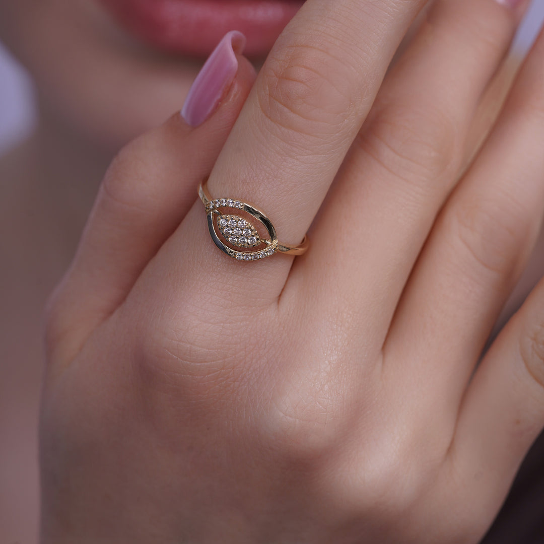 10K/14K Yellow Gold Evil Eye Protective Symbol Ring