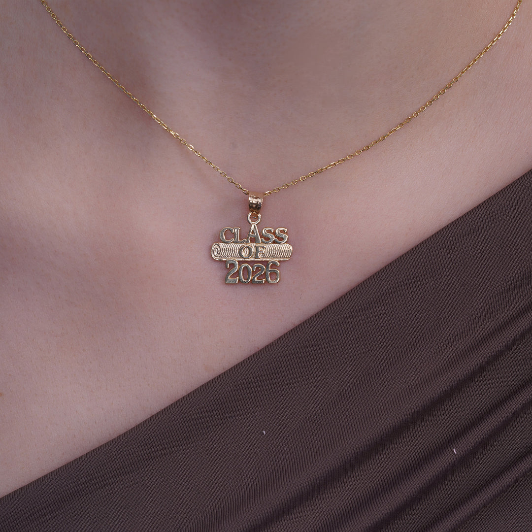 10K/14K Yellow Gold “Class of 2026” Graduation Pendant