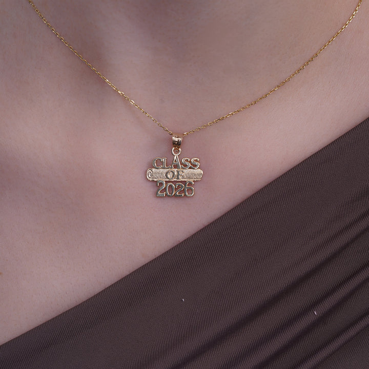 10K/14K Yellow Gold “Class of 2026” Graduation Pendant