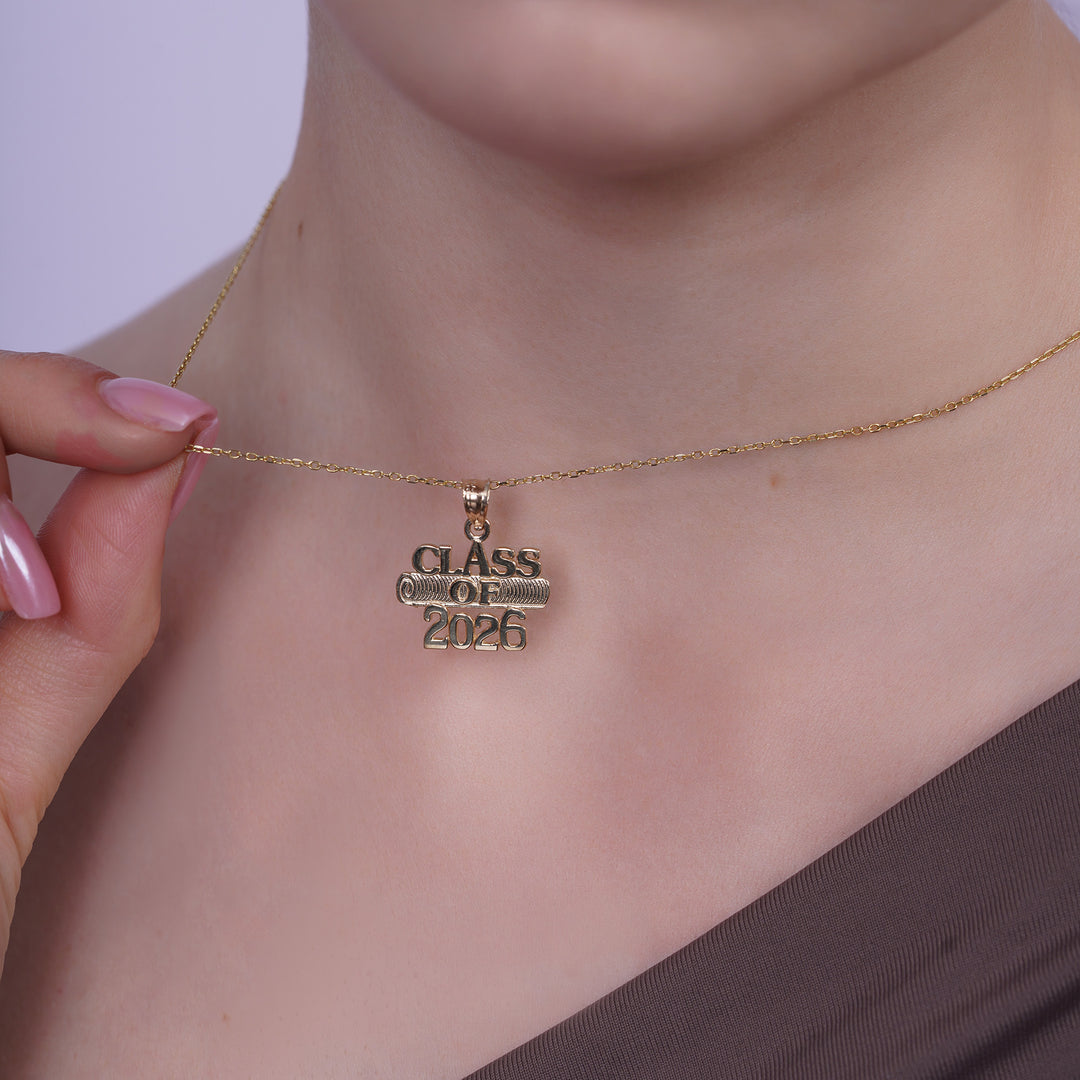 10K/14K Yellow Gold “Class of 2026” Graduation Pendant