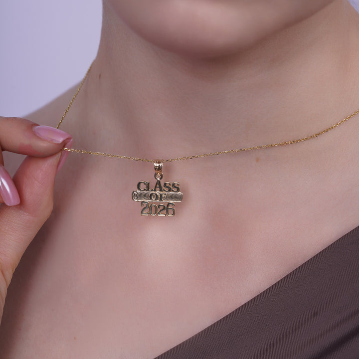 10K/14K Yellow Gold “Class of 2026” Graduation Pendant