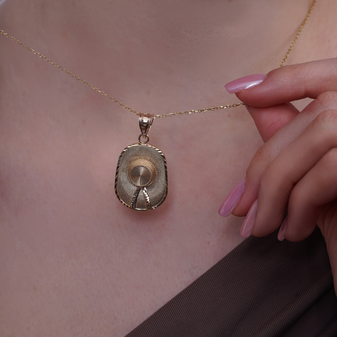 10K/14K Yellow Gold Sombrero Hat Pendant
