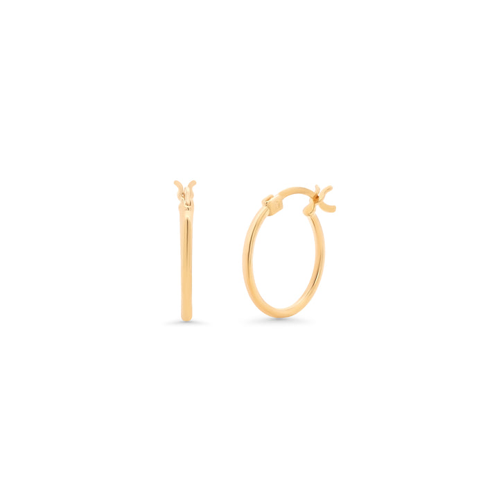 14K Yellow Gold Classic High Polish Hoop Earrings