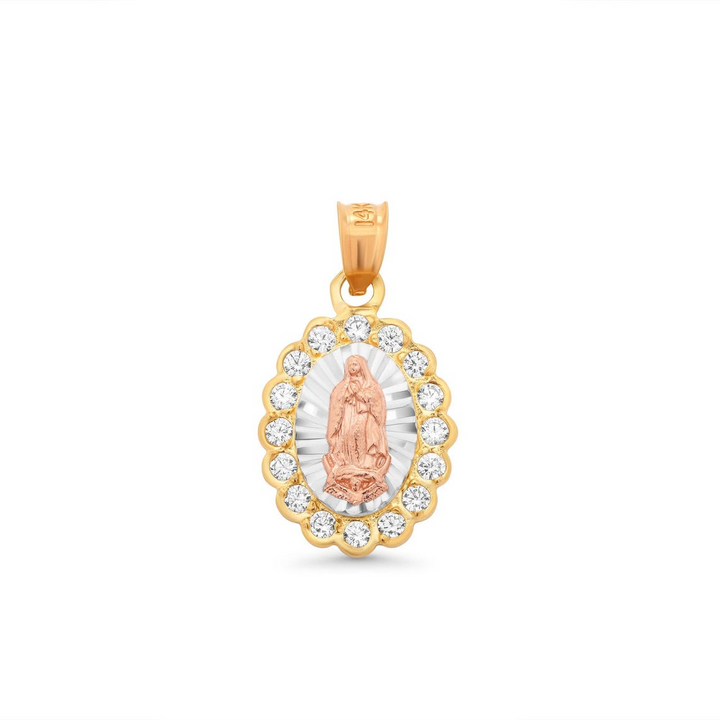 14K Gold Virgin Mary Medallion